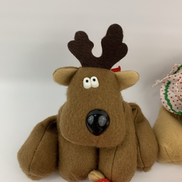 Hallmark Rodney Reindeer &  Family Christmas Bean Bag Plush Stuffed 80s - Picture 5 of 14
